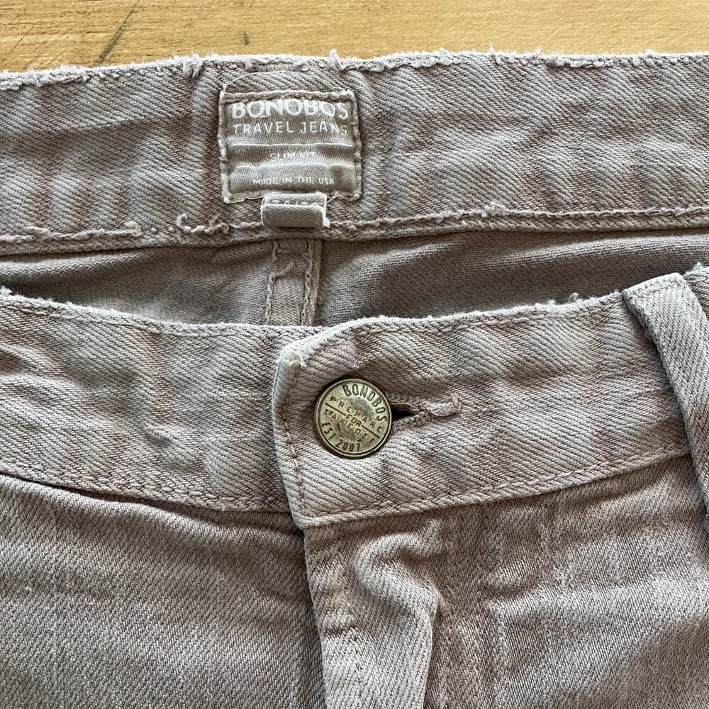 Bonobos Travel Jeans Slim Fit - Men's Size 34x32 (Light Gray)